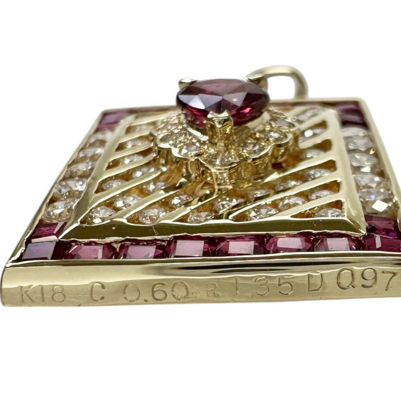 スクエア型 中央ルビー 1.35ct その他ルビー 0.60ct ダイヤモンド 0.97ct ペンダントトップ K18ゴールド 18金 7.6g レディース
【中古】【真子質店】【NN】




【ITIx】