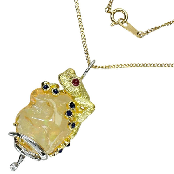 カエル オパール 9.66ct ルビー 0.13ct ダイヤモンド 0.02ct ネックレス K18YGイエローゴールド 18金/K18WGホワイトゴールド 18金 11.3g 45cm レディース
【中古】【真子質店】【NN】




【IDMax】