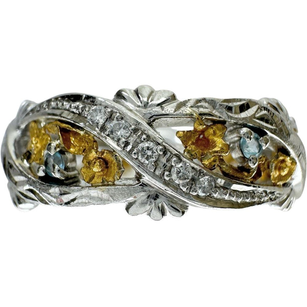18号 大きいサイズ ダイヤモンド／青石 0.12/0.09ct リング・指輪 Pt900プラチナ/K24ゴールド 24金（純金） 8.4g レディース
【中古】【真子質店】【NN】




【YYx】