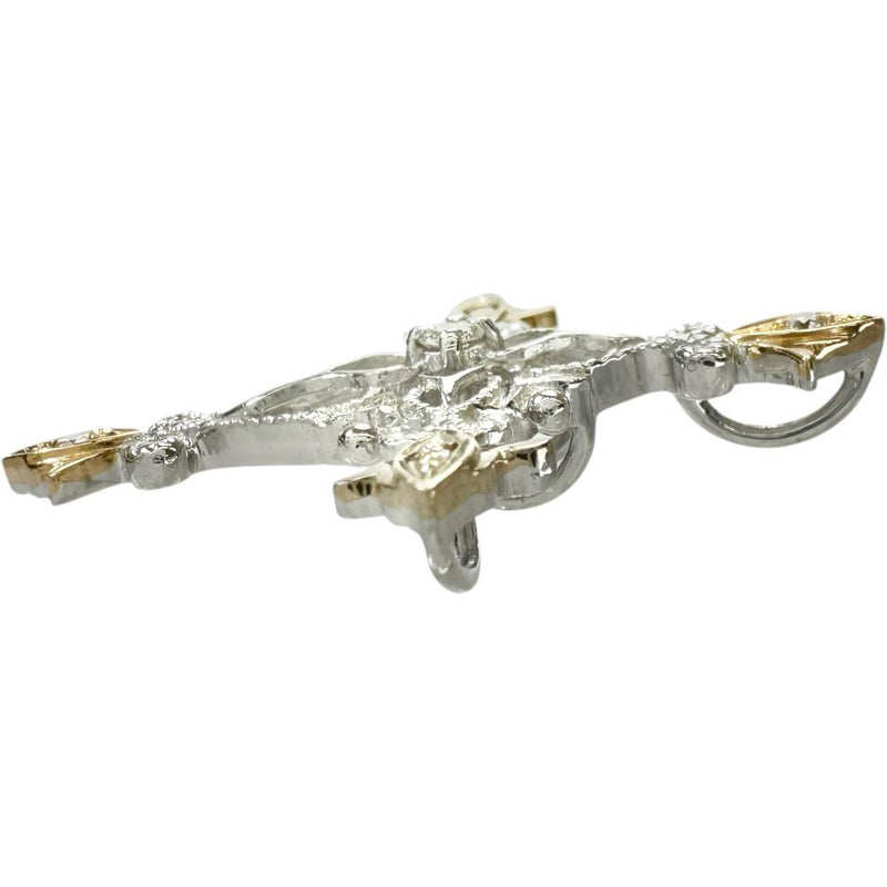 クロスモチーフ　十字架モチーフ ダイヤモンド 0.06ct ペンダントトップ K18WGホワイトゴールド 18金/K18YGイエローゴールド 18金 2.9g レディース
【中古】【真子質店】【NN】




【DIMi】