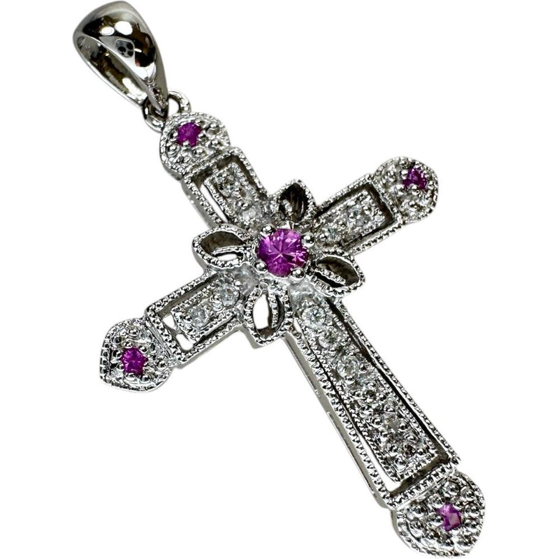 クロス/十字架 ピンクサファイア ダイヤモンド 0.06ct ペンダントトップ K18WGホワイトゴールド 18金 2.7g レディース
【中古】【真子質店】【NN】




【MaSY】