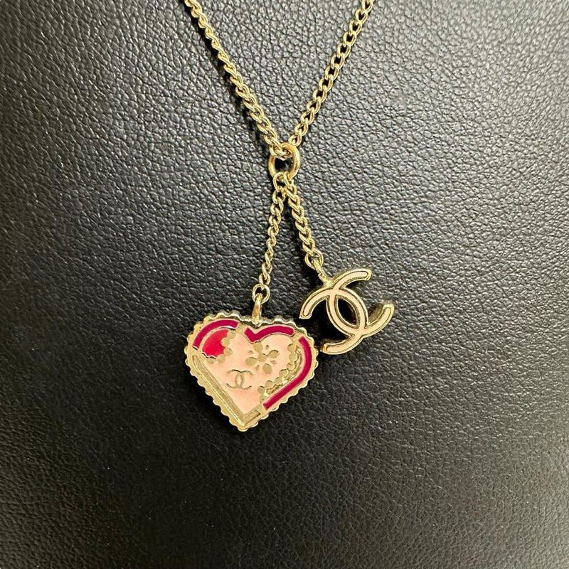 CHANEL/シャネル】 ココマーク ハート ネックレス メタル 3.6g 43cm 