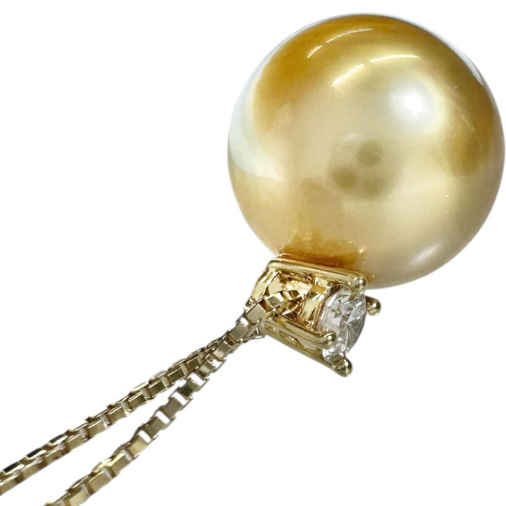 TASAKI/タサキ】 白蝶ゴールデンパール10.4mm ダイヤモンド 0.09ct 
