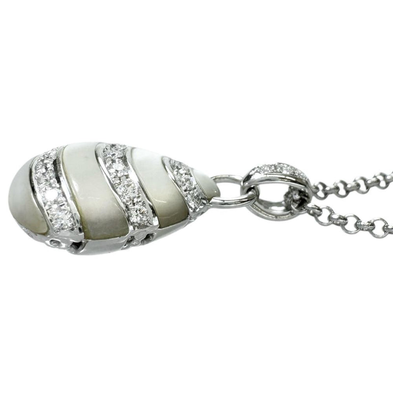 ネックレス　K18WG ネックレス ダイヤモンド0.04ct フラワー しずく型 18金イエロー