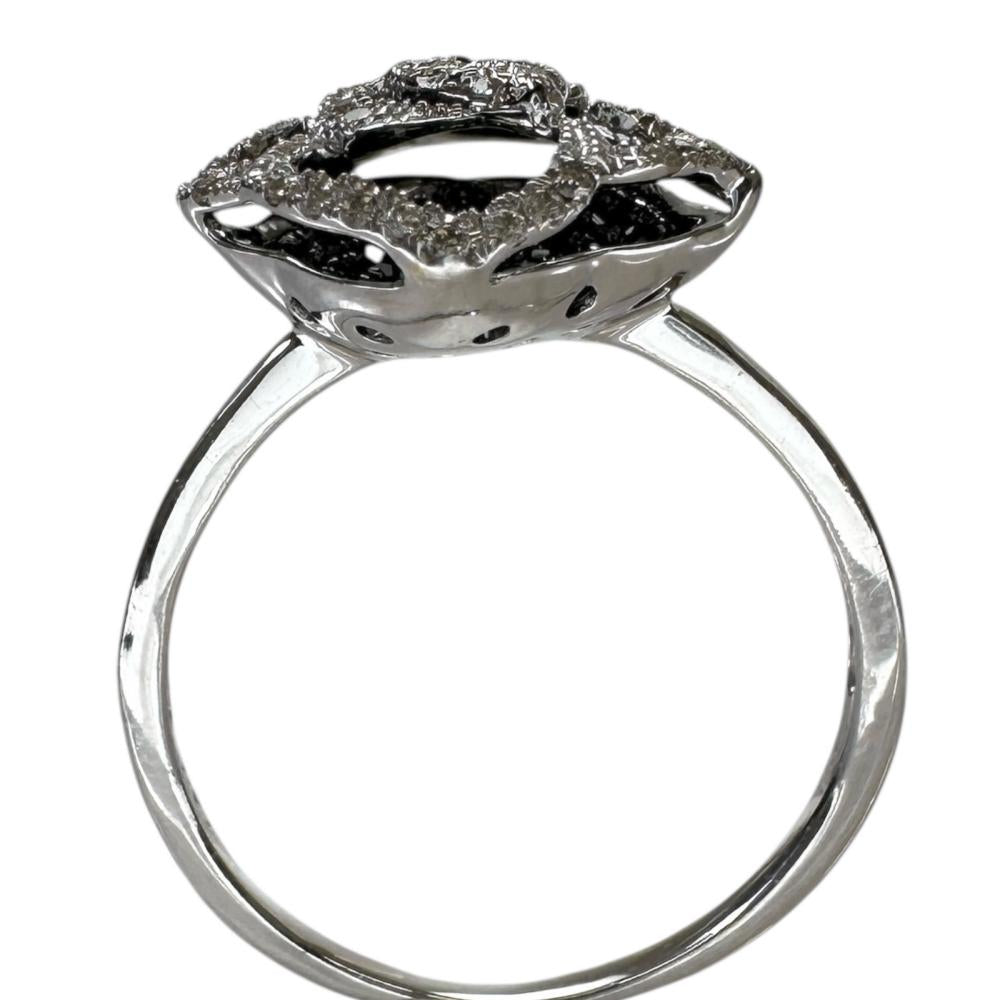 15.5号 薔薇/バラモチーフ ダイヤモンド/ブラックダイヤモンド 0.50ct 