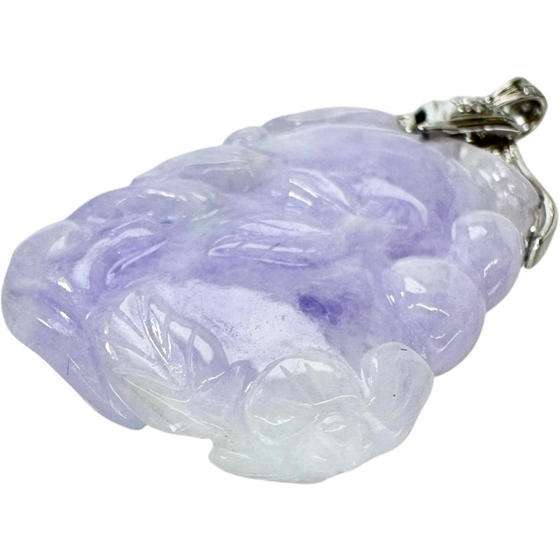 ラベンダーヒスイ（彫り翡翠） ダイヤモンド 0.06ct ペンダントトップ K18WGホワイトゴールド 18金 18.4g レディース
【中古】【真子質店】【NN】




【YTK】