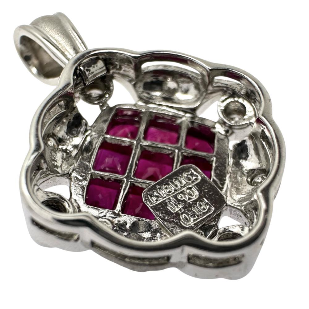ミステリーセッティングルビー 計1.90ct ダイヤモンド 計0.18ct