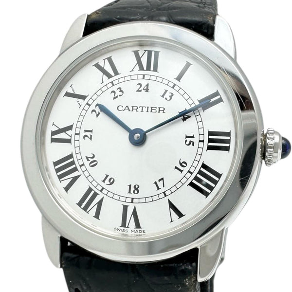 【CARTIER/カルティエ】 ロンドソロSM W6700155 保証書/ギャラ付き　電池交換済み 腕時計 ステンレススチール/レザー クオーツ シルバー文字盤/ブラックレザー レディース
【中古】【真子質店】【GD】




【ITxx】