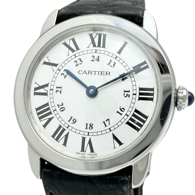 【CARTIER/カルティエ】 ロンドソロSM W6700155 保証書/ギャラ付き　電池交換済み 腕時計 ステンレススチール/レザー クオーツ シルバー文字盤/ブラックレザー レディース
【中古】【真子質店】【GD】




【ITxx】