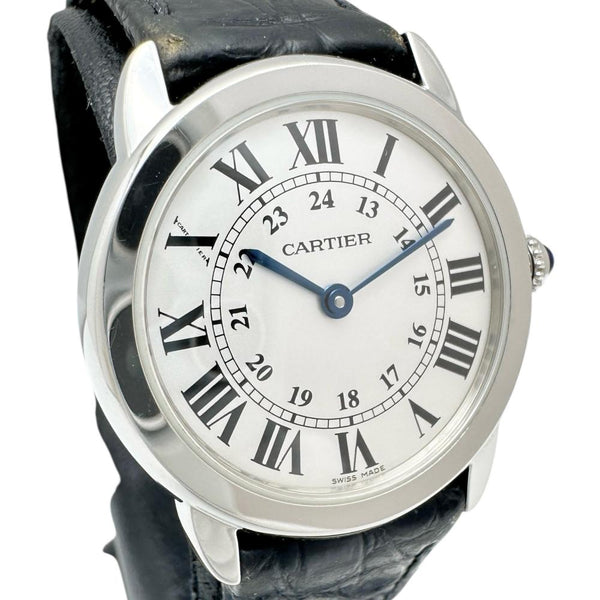 【CARTIER/カルティエ】 ロンドソロSM W6700155 保証書/ギャラ付き　電池交換済み 腕時計 ステンレススチール/レザー クオーツ シルバー文字盤/ブラックレザー レディース
【中古】【真子質店】【GD】




【ITxx】