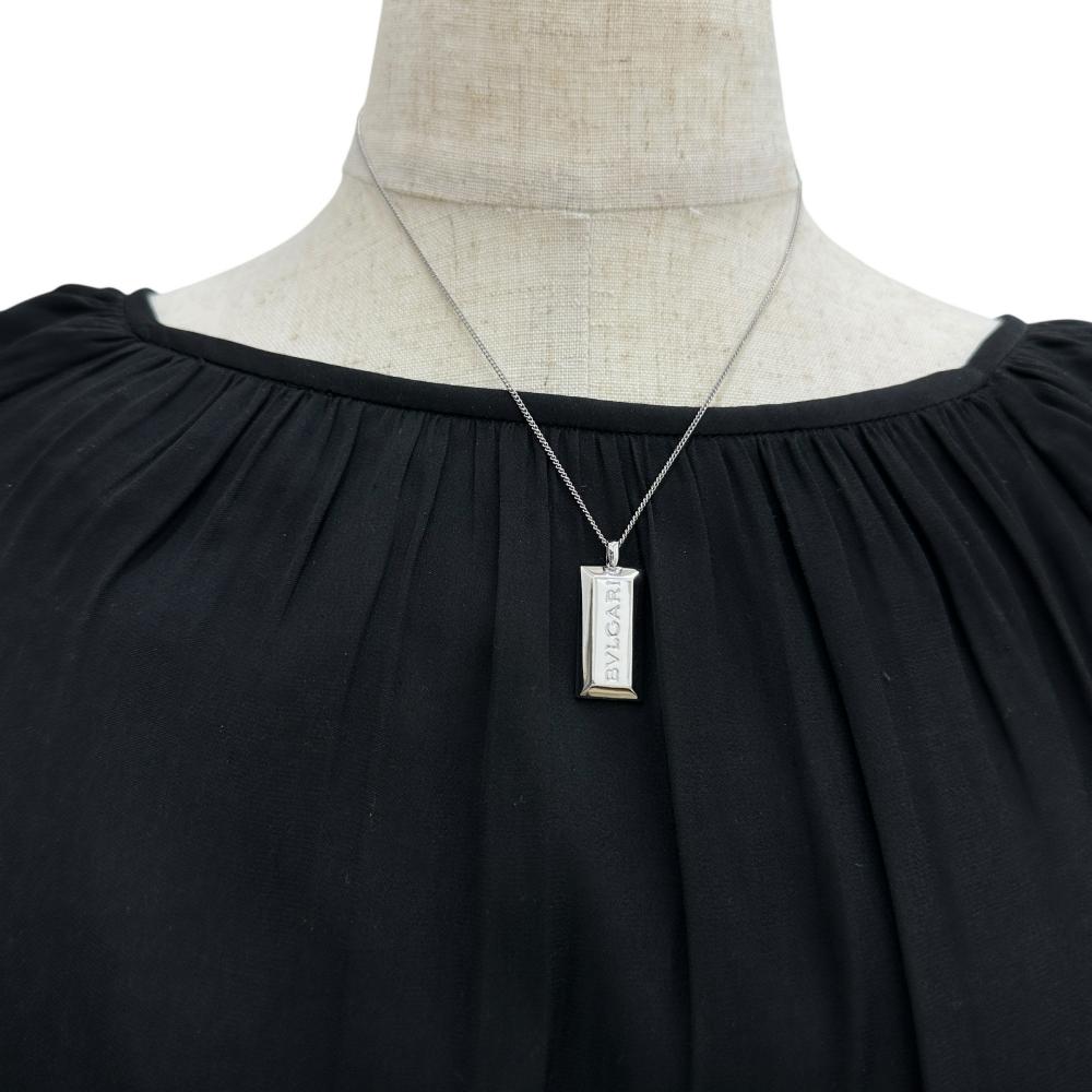 BVLGARI/ブルガリ】 インゴット風プレート ペンダントトップ K18WG