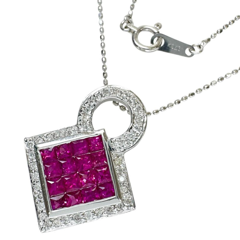 ミステリーセッティングルビー 1.30ct ダイヤモンド 0.18ct ネックレス K18WGホワイトゴールド 18金 4.9g 40cm レディース
【中古】【真子質店】【NN】




【MiTMo】