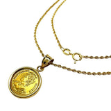 1/20oz Hawaiian Gold Coin Necklace K24 Gold 24K (Pure Gold) / K14 Gold 14K (Chain & Pendant Frame) 4.9g 46cm Ladies
[Used] [Makoto Shichiten] [BL]

[YYx]
[ex]