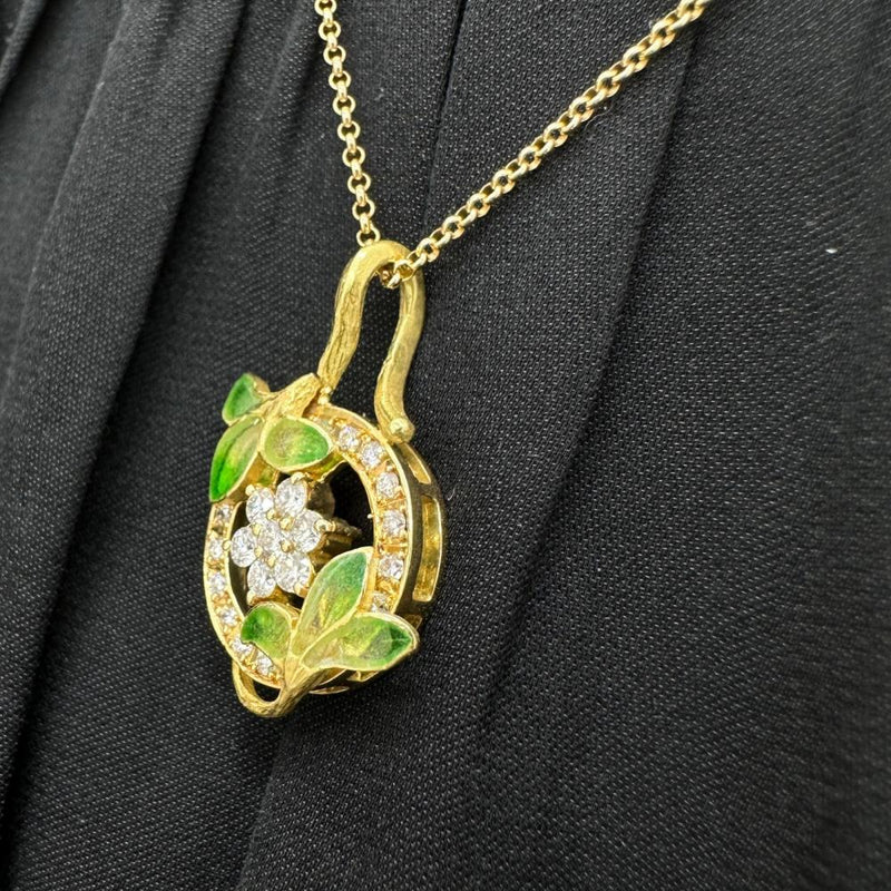 【中嶋邦夫】花/フラワーモチーフ ダイヤモンド 0.46ct ネックレス K18ゴールド 18金/エナメル 6.8g 45cm レディース
【中古】【真子質店】【BL】




【ISMix】