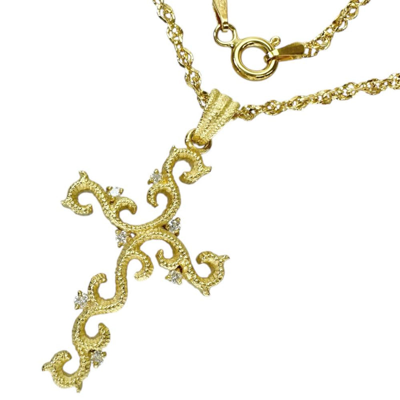 つる草風 十字架/クロスデザイン ダイヤモンド 0.10ct ネックレス K18ゴールド 18金 7.2g 46cm レディース
【中古】【真子質店】【NN】




【ITKY】