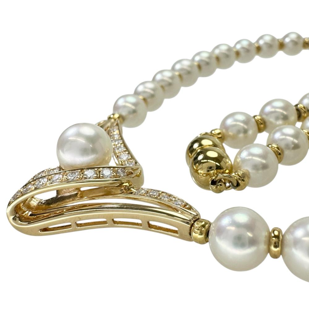 POLA/ポーラ】 アコヤパール（真珠）6.8-8.3mm ダイヤモンド 0.59ct