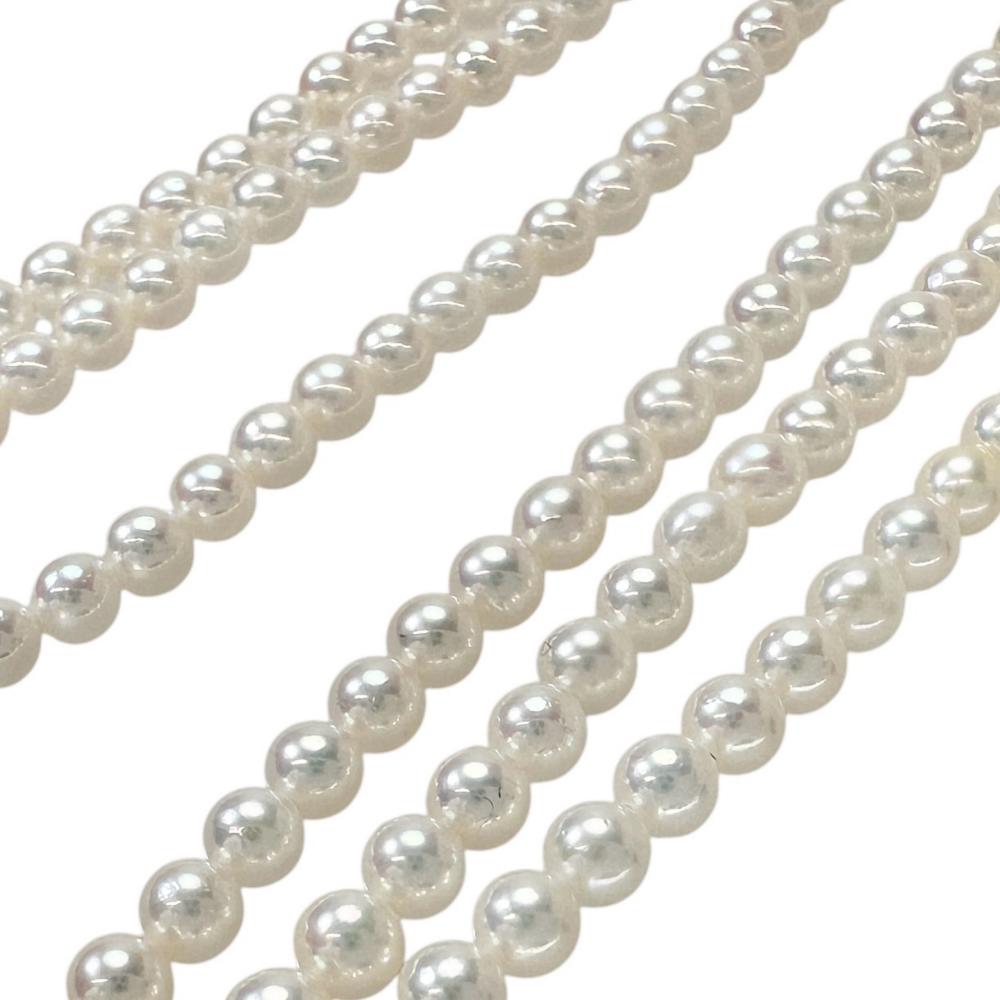 3連 アコヤベビーパール3.0-3.5mm ネックレス シルバー 31.2g 59cm 