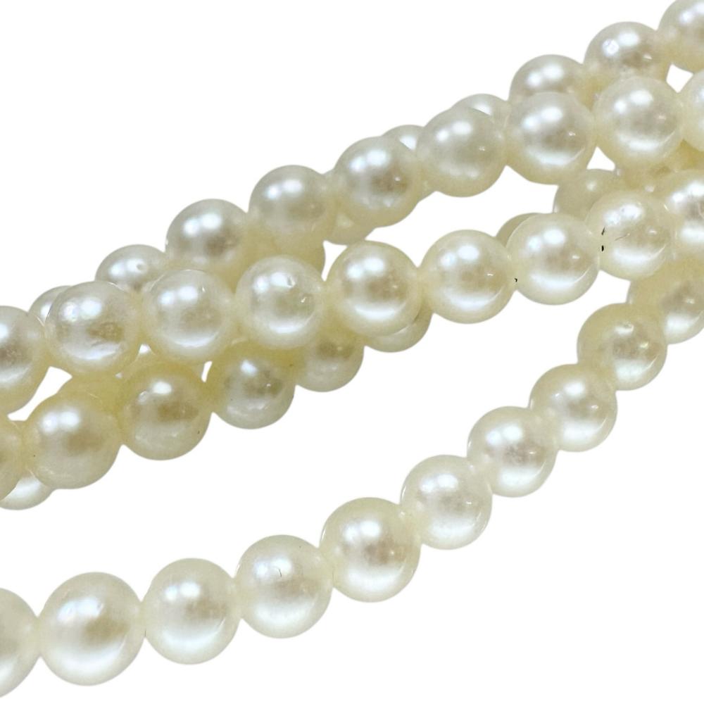 5連 アコヤベビーパール(真珠)2.5-3.0mm ネックレス シルバー 30.9g