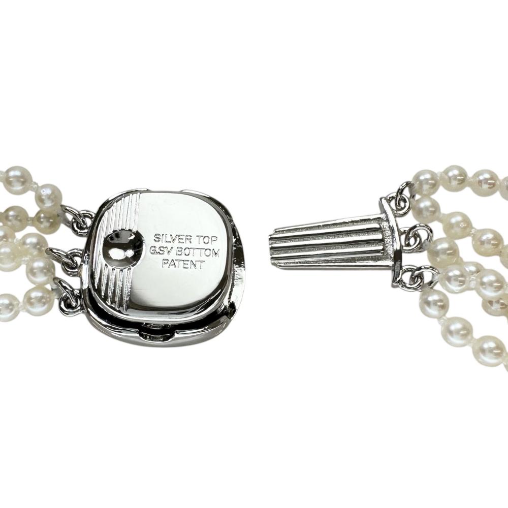 5連 アコヤベビーパール(真珠)2.5-3.0mm ネックレス シルバー 30.9g
