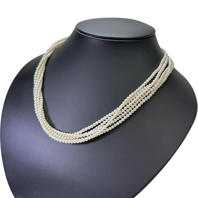 5連 アコヤベビーパール(真珠)2.5-3.0mm ネックレス シルバー 30.9g
