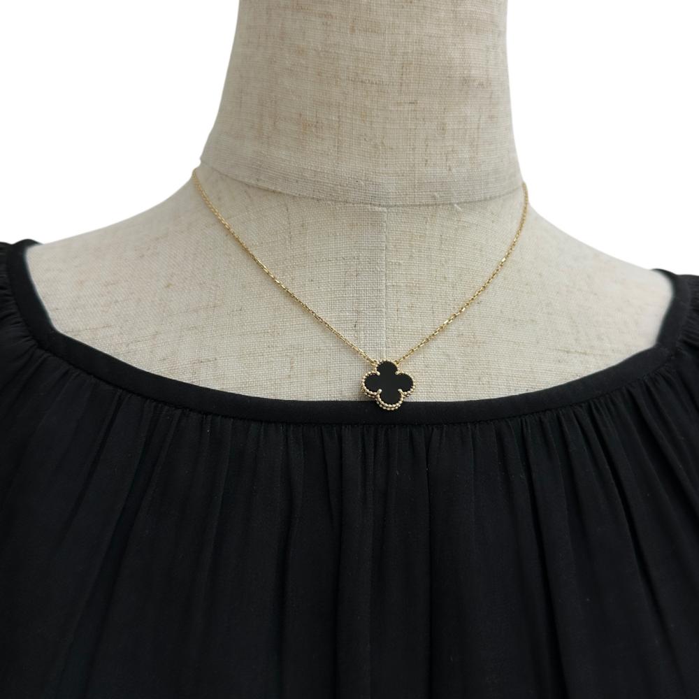 アルハンブラ　オニキス　ネックレス　K18 Van Cleef & Arpels/ヴァンクリーフ＆アーペル】 オニキス ネックレス