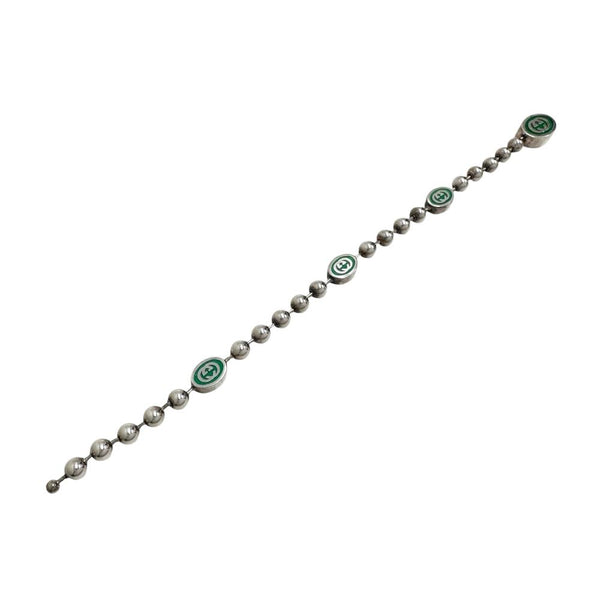 【GUCCI/グッチ】 インターロッキングG ボールチェーン ブレスレット シルバー925 15.8g 17cm シルバー /グリーン ユニセックス
【中古】【真子質店】【GD】




【IYx】