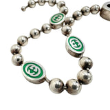 【GUCCI/グッチ】 インターロッキングG ボールチェーン ブレスレット シルバー925 15.8g 17cm シルバー /グリーン ユニセックス
【中古】【真子質店】【GD】




【IYx】