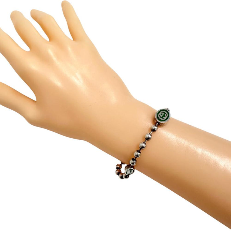 【GUCCI/グッチ】 インターロッキングG ボールチェーン ブレスレット シルバー925 15.8g 17cm シルバー /グリーン ユニセックス
【中古】【真子質店】【GD】




【IYx】