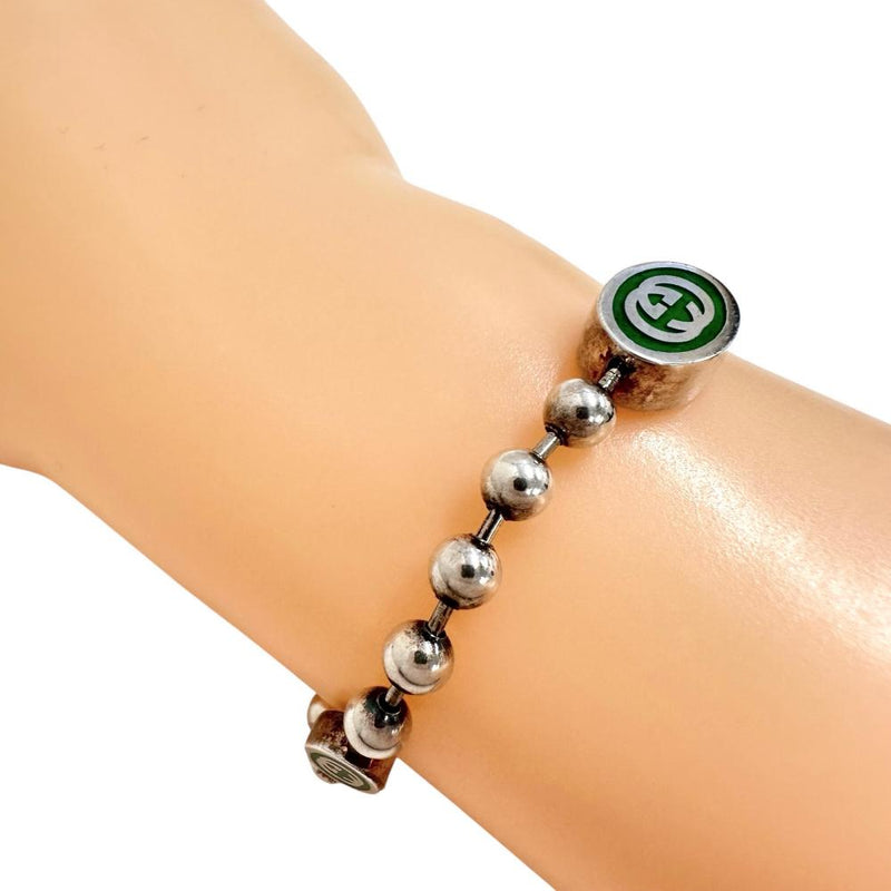 【GUCCI/グッチ】 インターロッキングG ボールチェーン ブレスレット シルバー925 15.8g 17cm シルバー /グリーン ユニセックス
【中古】【真子質店】【GD】




【IYx】