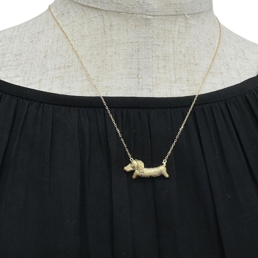 ダックスフンド 犬モチーフ ダイヤモンド 0.01ct ネックレス K18
