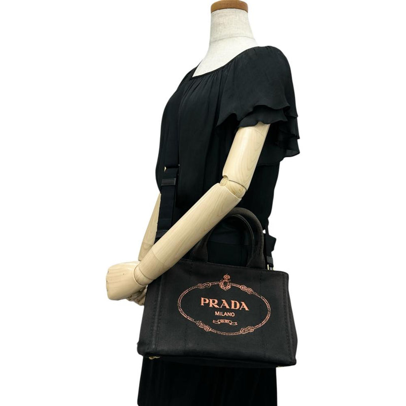 【PRADA/プラダ】 カナパ 2WAYショルダーバッグ ハンドバッグ キャンバス ブラックキャンバス（ダークブラウン） レディース【中古】【真子質店】【BL】




【MaKD】