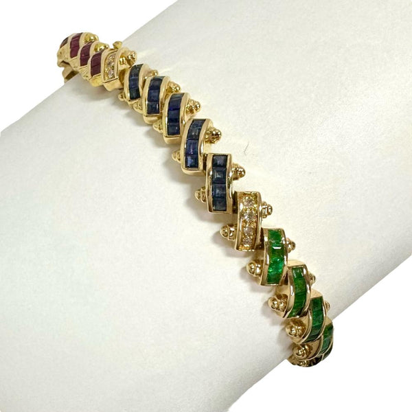 ルビー/サファイア 計3.34/計3.34ct エメラルド 計2.57ct ダイヤモンド 計0.15ct ブレスレット K18ゴールド 18金 19.7g 18cm レディース
【中古】【真子質店】【NN】




【MaxDK】