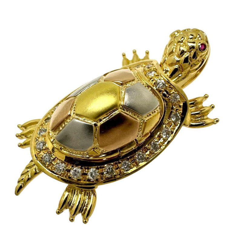 亀モチーフ ダイヤモンド 計0.24ct ルビー ペンダントトップ K18ゴールド 18金/K24ゴールド 24金（純金）/Pt900プラチナ 12.5g レディース
【中古】【真子質店】【NN】




【TxTD】