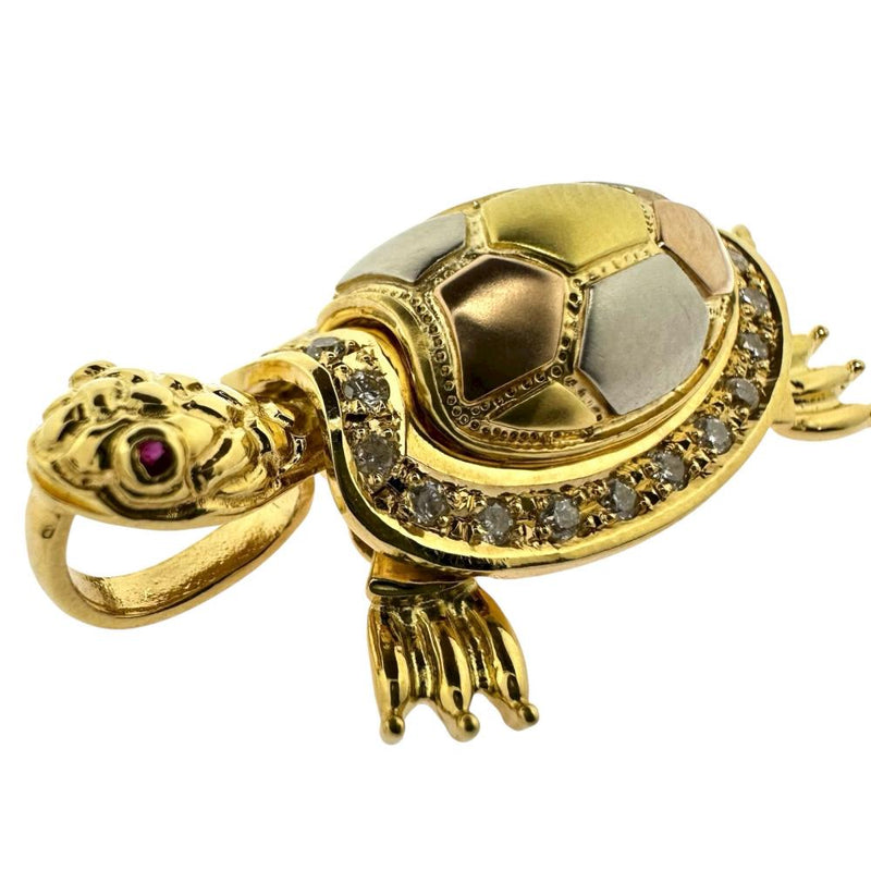 亀モチーフ ダイヤモンド 計0.24ct ルビー ペンダントトップ K18ゴールド 18金/K24ゴールド 24金（純金）/Pt900プラチナ 12.5g レディース
【中古】【真子質店】【NN】




【TxTD】