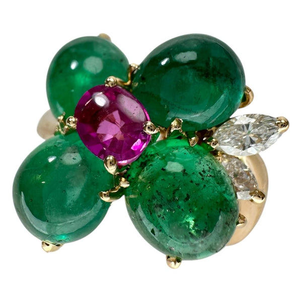 13号 カボションエメラルド ダイヤモンド リング・指輪 K18ゴールド 18金 8.2g レディース
【中古】【真子質店】【NN】




【IKxx】