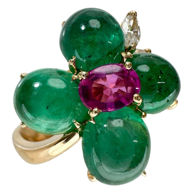 13号 カボションエメラルド ダイヤモンド リング・指輪 K18ゴールド 18金 8.2g レディース
【中古】【真子質店】【NN】




【IKxx】