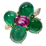 13号 カボションエメラルド ダイヤモンド リング・指輪 K18ゴールド 18金 8.2g レディース
【中古】【真子質店】【NN】




【IKxx】