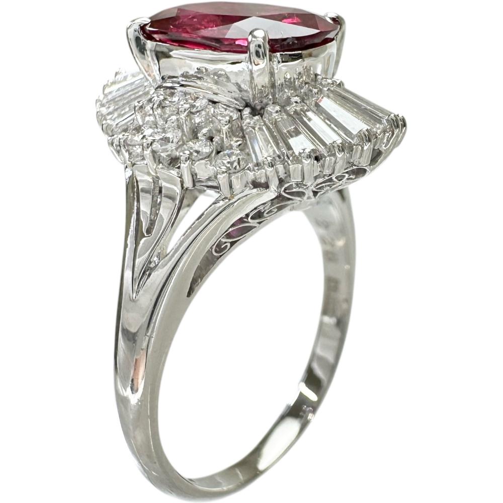 14号 タイ産ルビー 2.28ct ダイヤモンド 0.91ct リング・指輪 Pt900