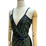 【FENDI/フェンディ】 ズッカ柄 カシュクール ワンピース コットン/（85％コットン/15％エラスタン） カーキ レディース【中古】【真子質店】【GD】




【Yx】