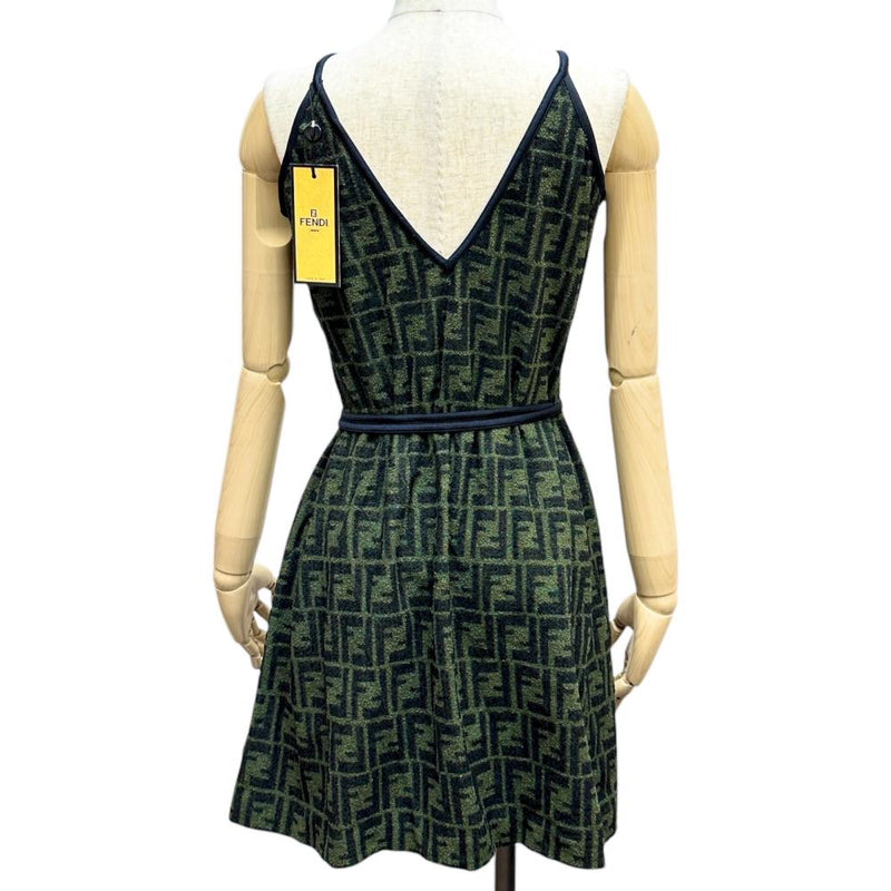 【FENDI/フェンディ】 ズッカ柄 カシュクール ワンピース コットン/（85％コットン/15％エラスタン） カーキ レディース【中古】【真子質店】【GD】




【Yx】