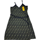 【FENDI/フェンディ】 ズッカ柄 カシュクール ワンピース コットン/（85％コットン/15％エラスタン） カーキ レディース【中古】【真子質店】【GD】




【Yx】