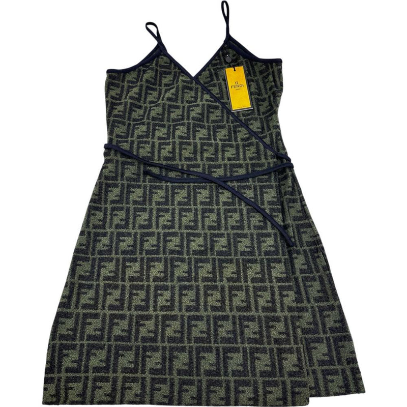 【FENDI/フェンディ】 ズッカ柄 カシュクール ワンピース コットン/（85％コットン/15％エラスタン） カーキ レディース【中古】【真子質店】【GD】




【Yx】