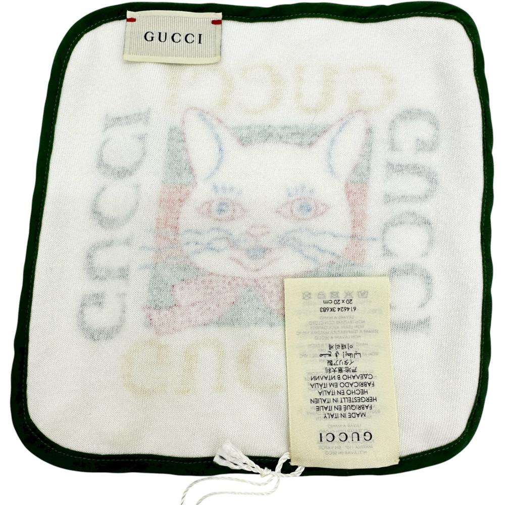 GUCCI/グッチ】 614624 ヒグチユウコ 猫柄 ハンカチ コットン100