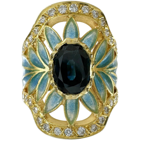 11.5号【MASRIERA/マリエラ】 七宝 クロワゾネ・エナメル サファイア ダイヤモンド リング・指輪 K18ゴールド 18金 8.9g レディース
【中古】【真子質店】【BL】




【MaxMix】