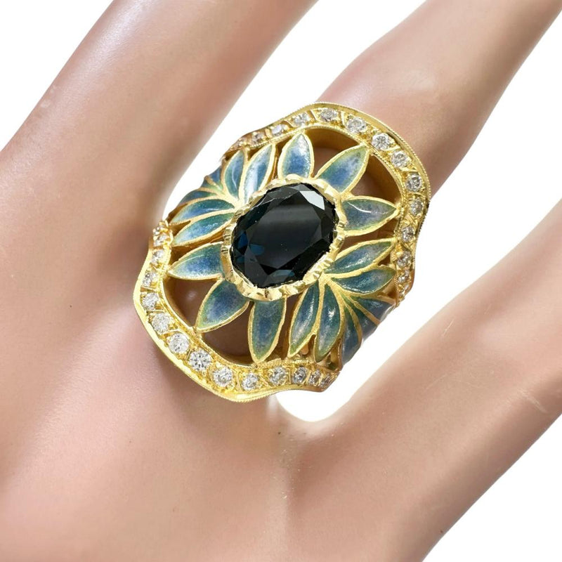 11.5号【MASRIERA/マリエラ】 七宝 クロワゾネ・エナメル サファイア ダイヤモンド リング・指輪 K18ゴールド 18金 8.9g レディース
【中古】【真子質店】【BL】




【MaxMix】