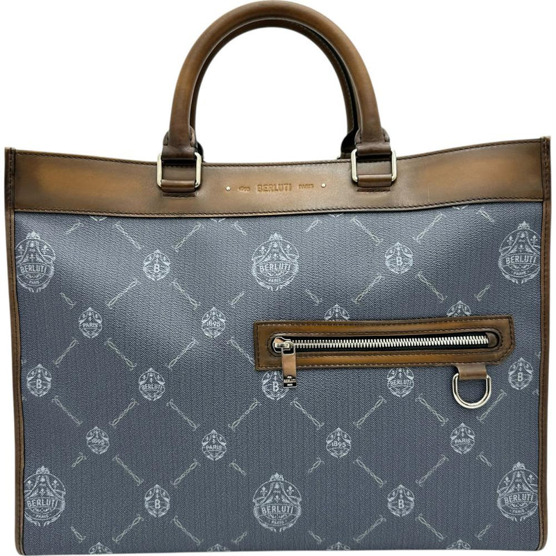 【Berluti/ベルルッティ】 ウリス スモール 2WAYハンド＆ショルダーバッグ トートバッグ キャンバス/レザー ブルーキャンバス/ブラウンレザー レディース【中古】【真子質店】【BL】




【ITYMo】