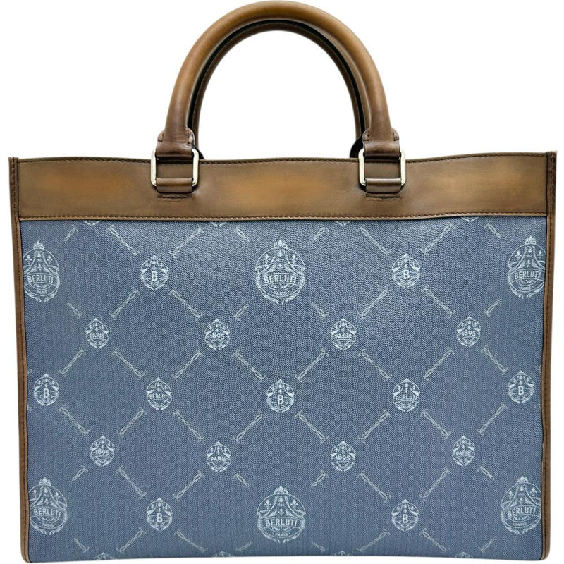 【Berluti/ベルルッティ】 ウリス スモール 2WAYハンド＆ショルダーバッグ トートバッグ キャンバス/レザー ブルーキャンバス/ブラウンレザー レディース【中古】【真子質店】【BL】




【ITYMo】