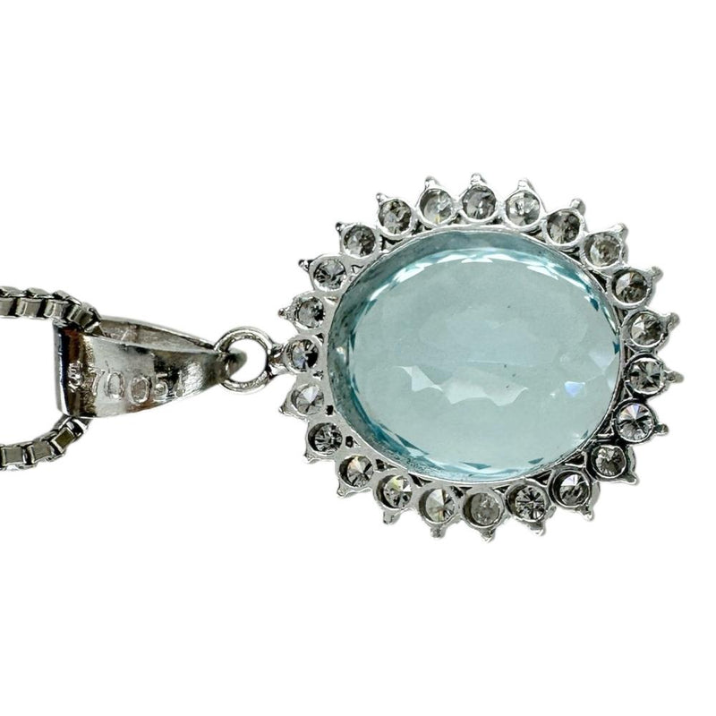 最終特価品 アクアマリン 5.70ct ダイヤモンド 0.51ct ネックレス