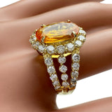 12号 スリランカ産イエローサファイア（オレンジイエロー） 3.43ct ダイヤモンド 1.59ct リング・指輪 K18ゴールド 18金 6.1g レディース
【中古】【真子質店】【NN】




【MaDYMo】