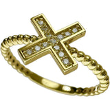 Size 11 Cross Diamond 0.06ct Ring K18 Gold 18K 1.6g Women's
[Used] [Makoto Shichiten] [NN]

[TSK]